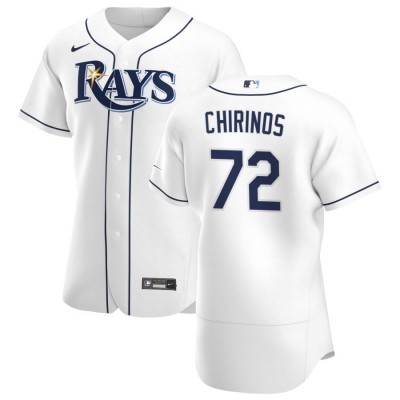 Tampa Bay Rays #72 Yonny Chirinos Men's Nike White Home 2020 Authentic Player MLB Jersey